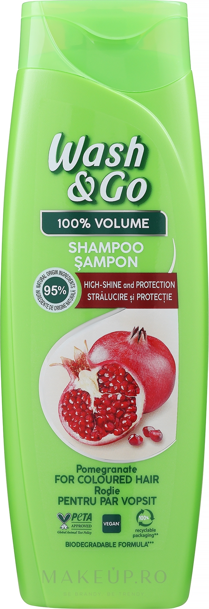 Șampon cu extract de rodie pentru păr vopsit Wash&Go