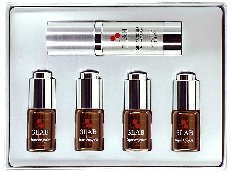 Set ampule cu efect de întinerire - 3Lab Super Ampoules Brightening&Anti-Aging (serum/30ml + ampoules/4x0.7ml)