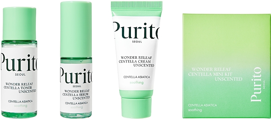 Set de produse mini, cu Centella, fără parfum - Purito Centella Unscented Mini Kit