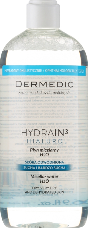 Apă micelară pentru pielea uscată - Dermedic Hydrain3 Hialuro Micellar Water 