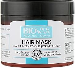 ヘアマスク「ケラチン＋シルク」 Biovax Keratin + Silk Hair Mask