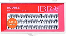 Ibra 20 Flares Tangle Free Double Eyelash Βλεφαρίδες σε τουφάκια, C 8 mm