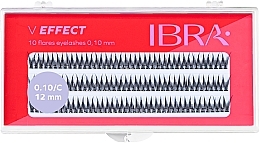 Ibra 10 Flares Eyelash Βλεφαρίδες σε τουφάκια "V εφέ" C 0.10, 12 mm