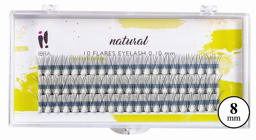 Βλεφαρίδες σε τουφάκια, C 8mm - Ibra 10 Flares Eyelash Knot Free Naturals