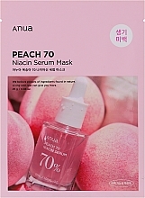 Sheet maska za lice s posvjetljujućim efektom Anua Peach 70 Niacin Serum Mask