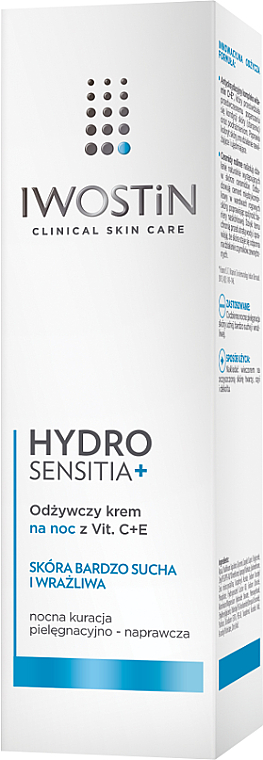 Hranjiva noćna krema - Iwostin Hydro Sensitia Vitamin C+E Face Cream