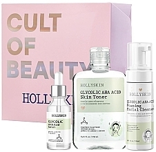 Set Hollyskin Glycolic AHA Acid Basic Care (foam/150ml + ser/50ml + toner/250ml)