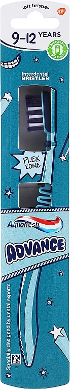 Dječja četkica za zube, 9-12 godina, plava - Aquafresh Junior Soft