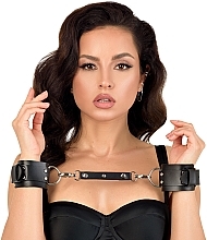 Lisice od eko kože, crne "Good Girl" MAKEUP Women’s PU Leather Handcuffs