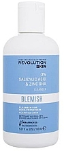 Gel za pranje sa salicilnom kiselinom i cinkom Revolution Skincare Blemish 2% Salicylic Acid & Zinc BHA Cleanser