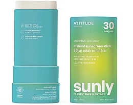 Stik za zaštitu od sunca Attitude Sunly Sunscreen Stick Unscented SPF30