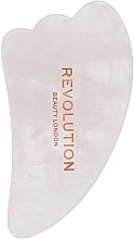 Guasha masažer za lice, ružičasti kvarc, u svijetlom pakiranju Revolution Skincare Rose Quartz Gua Sha