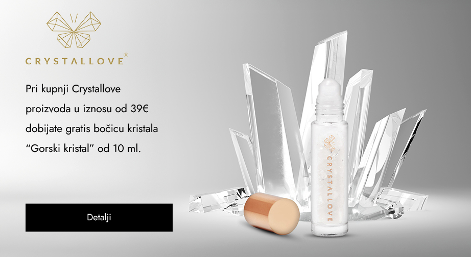 Pri kupnji Crystallove proizvoda u iznosu od 39€ dobijate gratis bočicu kristala “Gorski kristal” od 10 ml