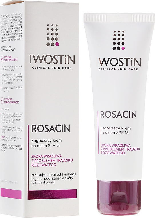 Umirujuća dnevna krema za lice - Iwostin Rosacin Soothing Day Cream Against Redness SPF 15