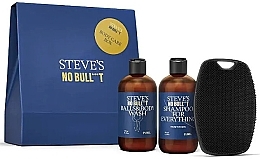 Steve's No Bull***t Set Set (shampooing/250ml + gel douche/250ml + brosse)