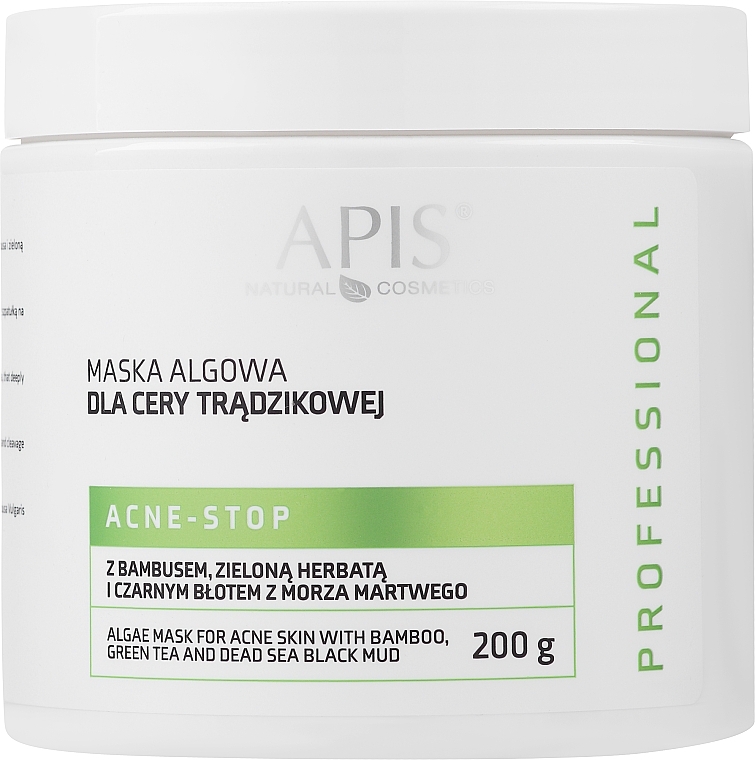 Masque aux algues, bambou et thé vert pour visage, cou et décolleté - APIS Professional Algae Mask For Acne Skin