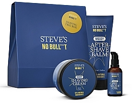 Steve's No Bull***t Shaving Trio Box Set (huile de pré-rasage/50ml + crème à raser/100ml + baume après-rasage/100ml)