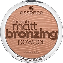 Essence Sun Club Matt Bronzing Powder Poudre bronzante visage