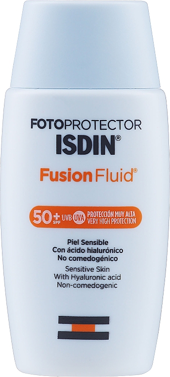 Fluide solaire à l'acide hyaluronique pour visage, SPF50 - Isdin Fotoprotector Fusion Fluid SPF 50+