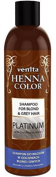 Shampooing à l'extrait de bleuet - Venita Henna Color Platinum Shampoo