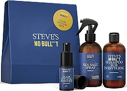 Steve's No Bull***t Hair Styling Box Set (shampooing/250ml + spray cheveux/250ml + poudre cheveux/35ml)