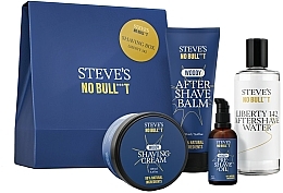 Set (huile de pré-rasage/50ml + crème à raser/100ml + baume après-rasage/100ml + eau après-rasage/100ml) Steve's No Bull***t Liberty 142