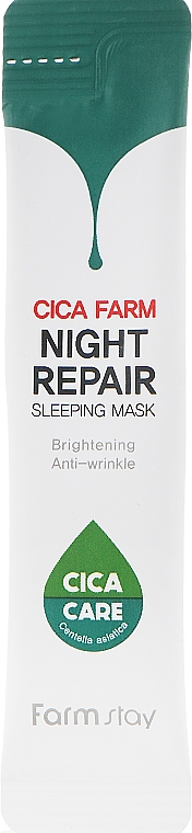 Mascarilla reparadora de noche con extracto de centella asiática - FarmStay Cica Farm Night Repair Sleeping Mask