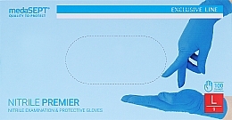 Guantes de nitrilo, tamaño L, azules Medasept Nitrile Premier Examination & Protective Gloves