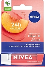 Bálsamo labial nutritivo hidratante, melocotón Nivea Lip Care Peach Shine Lip Balm