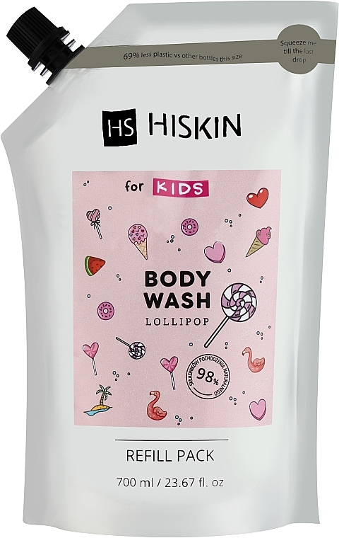 Gel de ducha infantil - HiSkin Kids Body Wash Lollipop (doypack)