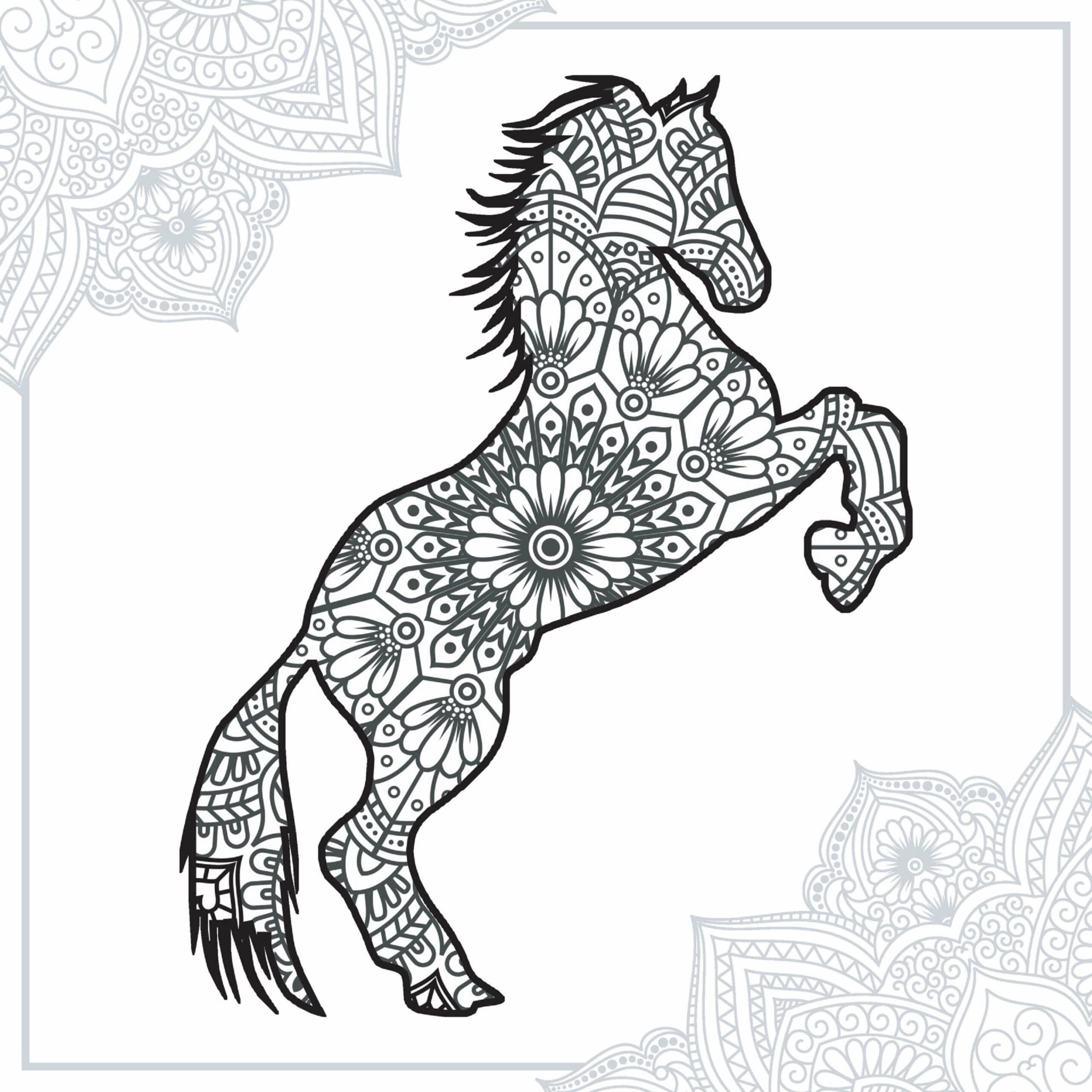 Mandala Cool Horse Coloring Page Mandala