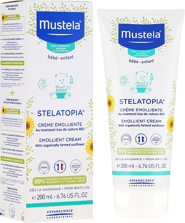 Kremas sausai ir atopiškai odai - Mustela Stelatopia Emollient Cream With Sunflower