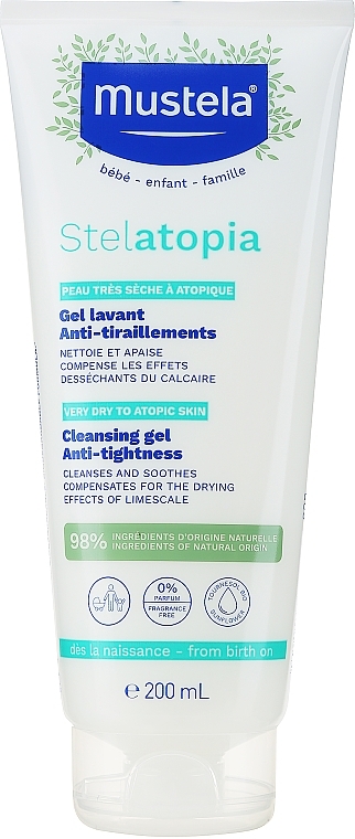 Valomasis gelis sausai ir atopiškai odai - Mustela Stelatopia Cleansing Gel With Sunflower