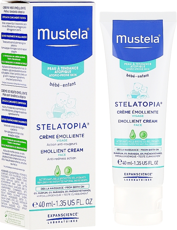 Švelninantis veido kremas - Mustela Bebe Stelatopia Emollient Cream