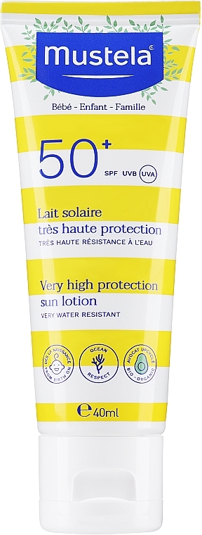 Aukštos apsaugos nuo saulės losjonas veidui ir kūnui - Mustela Bebe Enfant Very High Protection Face And Body Sun Lotion SPF 50+