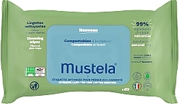 Valomosios servetėlės vaikams Mustela Compostable Cleaning Wipes With Fragrance	