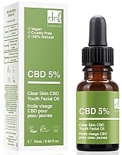 Масло для лица Dr. Botanicals CBD 5% Clear Skin CBD Youth Facial Oil