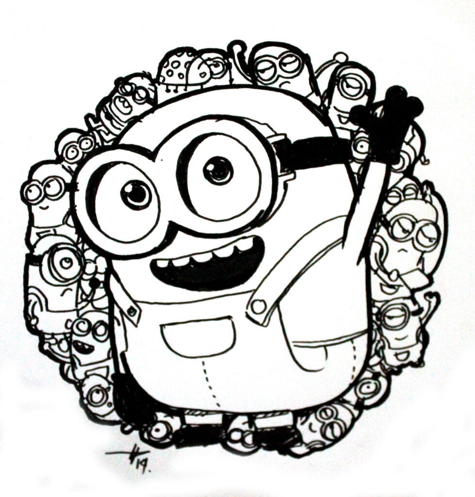 Gambar Doodle Minion Medsos Kini