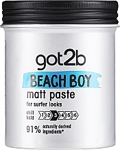 Матирующая паста для волос Got2b Beach Boy Matt Paste Chill Hold 3 91% Naturally Derived Ingredients