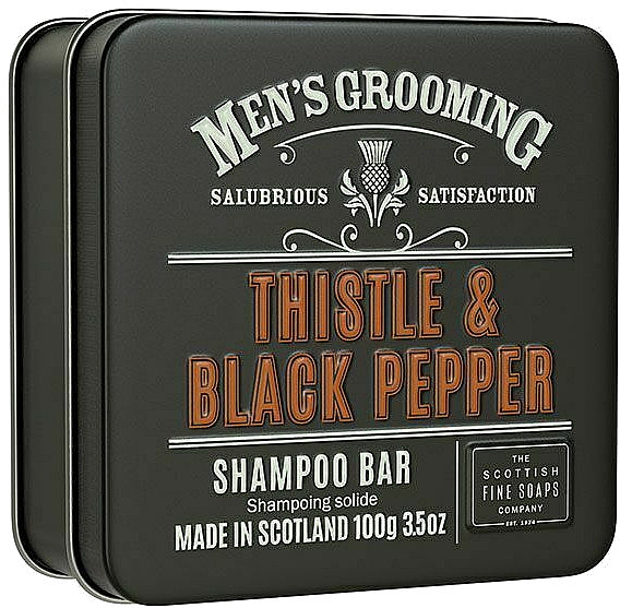 Шампунь для волос "Чертополох и черный перец" - Scottish Fine Soaps Mens Grooming Thistle & Black Pepper Shampoo Bar in a Tin