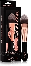 Кисть для тональных средств, VS104, черная с розовым золотом Luvia Cosmetics Foundation Brush Black Rose Gold