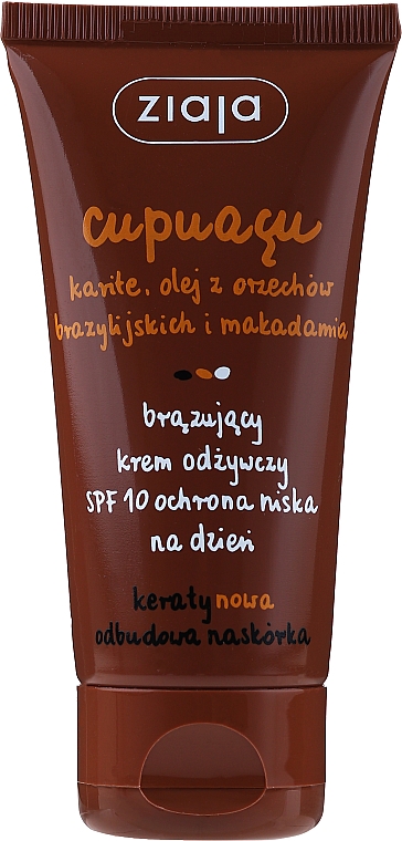 Крем-автозагар для лица - Ziaja Cupuacu Bronzing Nourishing Day Cream Spf 10