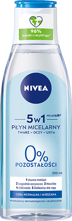 Apă micelară revigorantă 3în1 pentru piele normală și combinată - NIVEA Micellar Refreshing Water