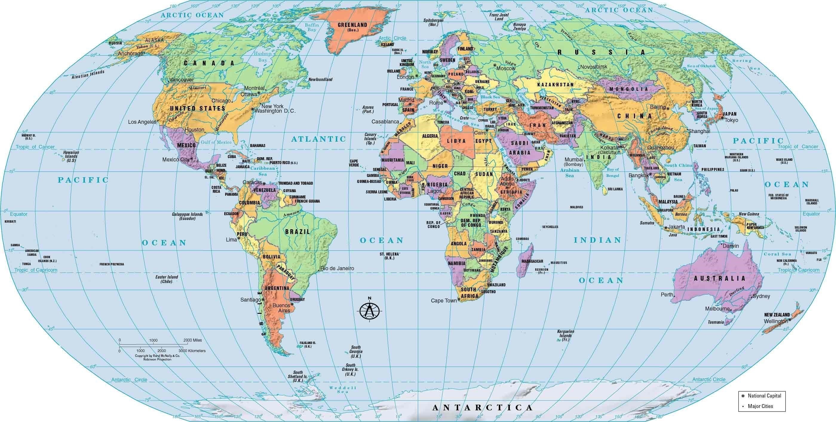 Download World Map Political Country And Capitals Free Download - High ...