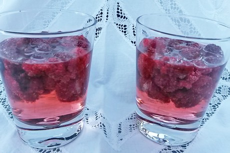 Gin-Tonic mit Himbeeren