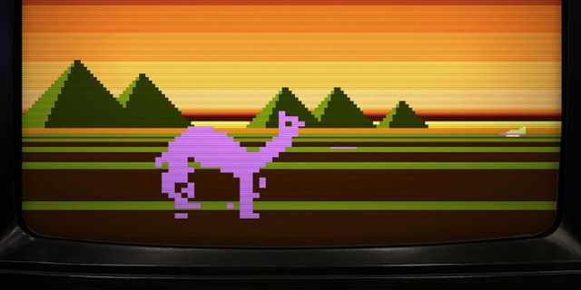 Screenshot aus der digital-interaktiven Ausstellung "Llamasoft: The Jeff Minter Story".