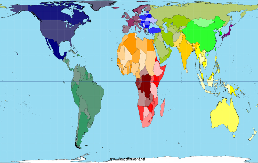 Mapa Mundi Proporções Reais - MODISEDU