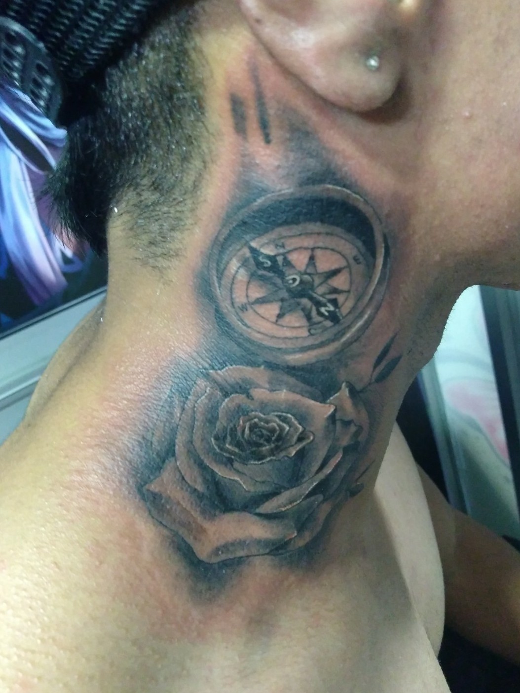 Details 72+ compass neck tattoo latest - in.coedo.com.vn