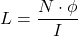 \[L = \frac{N \cdot \phi}{I}\]