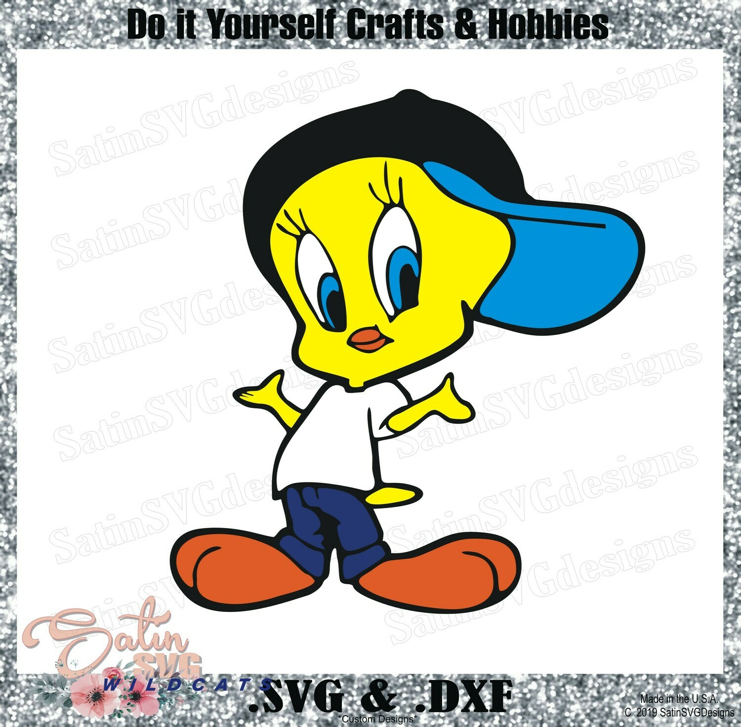 Tweety Hip Hop Design Svg Files Cricut Silhouette Studio Digital Cut Files